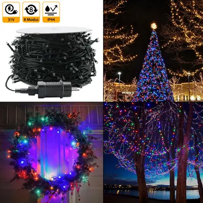 Obrázok produktu pre XINZI LED rozprávkové svetlá - 100 m 1000 LED, farebné, 8 režimov, IP44, dekoratívne rozprávkové svetlá na párty, oslavy, svadbu, Vianoce