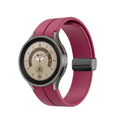 Produktbild von SYSTEM-S Armband 20 mm aus Silikon für Samsung Galaxy Watch 5 4 Smartwatch in Rot