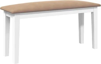 Produktbild von Bank 90 cm Weiß Massivholz Gummibaum