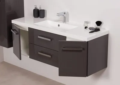 Produktbild von Quentis Badmöbel Genua 120 cm, graiftgrau, Waschtisch mit Unterschrank (montiert)
