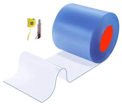 Obrázek produktu pro SucceBuy PVC pásová záclona, 30,8 x 0,3 m, lamelová záclona, prodává se po metrech, -20 °C až 60 °C, pásová záclona pro dveře v supermarketech, garážích, skladech, stodolách a chovných prostorách, průhledná