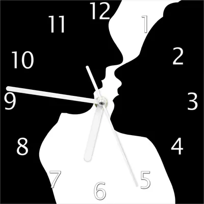 Produktbild von Wallario Design Wanduhr Mann und Frau aus Echtglas, Größe 20 x 20 cm
