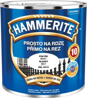 Produktbild von Hammerite Metallschutzlack, Rostschutzlack, Weiß glänzend 250 ml
