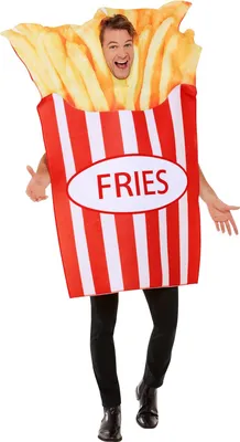 Produktbild von Smiffys - Pommes frittes-Kostüm für Herren/Damen Uni SM3433 (Einheitsgröße) (Rot/Weiß)