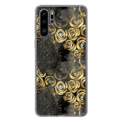 Produktbild von MuchoWow® Handyhülle Schutzhülle Hülle für Huawei P30 Pro Marmor - Gold - Rose - Muster Silikon Softcase Handy Hülle - Schutzdeckel