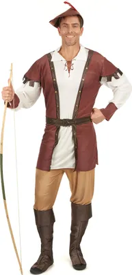 Produktbild von Mittelalter Jäger-Kostüm braun-weiss-beige - L