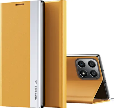 Obrázek produktu pro Pouzdro Honor X8, koženéPolyuretanmagnetické flipové pouzdro se stojánkem pro Honor X8 Yellow