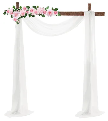 Chiffon Stoffdraperie für Hochzeitsbogen, 70 x 550 cm, Weiß