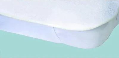 Image de Protège-Matelas Imperméable Éponge Bouclette Coton 140 x 190 cm Blanc, Elastique 4 Coins, Micro-Respirant
