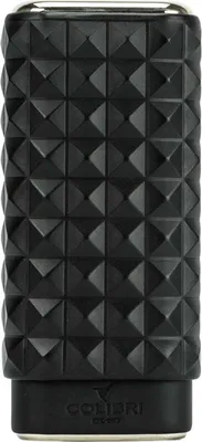 Produktbild von Colibri Quasar Zigarrenetui aus Leder, für 3 Zigarren, Schwarz/ Chrom