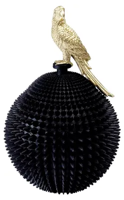 Produktbild von Deko Dose Papagei, Schwarz/Gold, XXL, Aufbewahrungsdose mit Deckel, 40x26x26 cm (H/B/T)