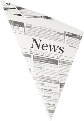 Produktbild von PAPSTAR Spitztüten "Newsprint", fettdicht, 32,5x23 cm, Pergament-Ersatz | Schrumpffolie (300 Stück)