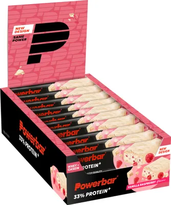 Produktbild von Powerbar Protein Plus Bar 33% (10x90g) Vanilla Raspberry - Riegel - Protein-Riegel