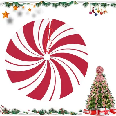 Produktbild von Weihnachtsbaumdecke 75 cm – Christbaumdecke – Weihnachtsbaum Teppich – Runder Baumständer Überzug – Weihnachtsbaum Fußabdeckung – Rot