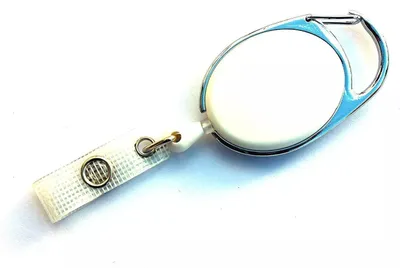 Produktbild von 2x WEISS Ausweisjojo Jojo Zipper Ausweis Halter Kartenhalter Schlaufenclip Aufrollmechanismus Schlüsselanhänger