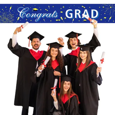 Abschlussbanner Congrats GRAD, 300 x 50 cm, Polyester