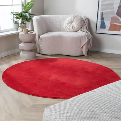 Produktbild von Waschbarer Teppich Rund - Vivid Rot