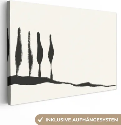Obrázok produktu pre OneMillionCanvasses® - Obrazy na plátne - 140x90 cm, Krajina - Abstraktná - Čiernobiela, Nástenná umelecká tlač Nástenná dekorácia - Fotografia na plátne - Obraz na drevenom ráme