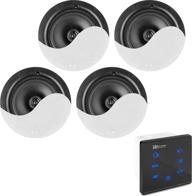 Produktbild von Power Dynamics Powerline A100BSet Wandeinbau-Audio-Verstärker mit 4 Deckenlautsprechern
