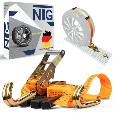 Produktbild von Spanngurte Autotransport Zurrgurte Gurt 4 Stück Set 50mm Reifengurt Anhänger PKW