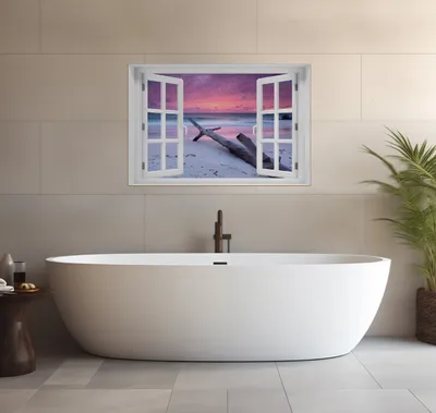 Produktbild von Wallario wasserfestes Poster selbstklebend 91,50 x 61 cm, Abendhimmel bei Sonnenuntergang, Badezimmerposter Spritzschutz mit Hochglanzoberfläche in Glasoptik