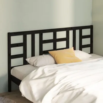 Produktbild von vidaXL Kopfteil Schwarz 206x4x100 cm Massivholz Kiefer - Kopfteil - Kopfteile - Bettkopfteil - Holzkopfteil