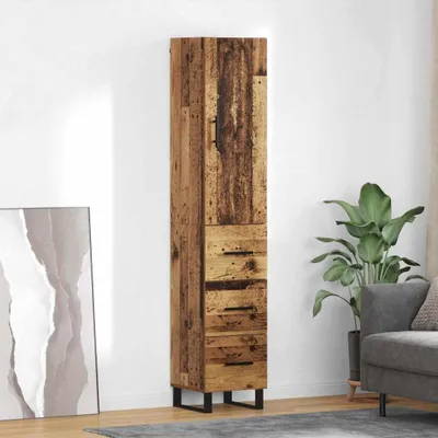Obrázek produktu pro vidaXL Highboard old wood 34,5 x 34 x 180 cm materiál na bázi dřeva