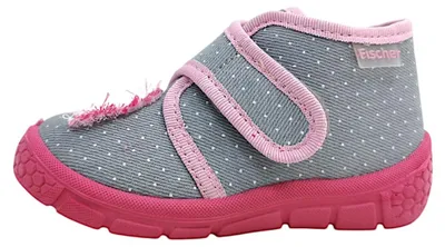 Image de Chaussures de marque Fischer, chaussures pour enfants, chaussures pour filles, chaussons, couleur grise, style décontracté