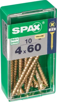 Produktbild von 10er-Pack SPAX Pozidriv-Senkkopfschrauben aus Stahl, Durchmesser 4 mm x Länge 60 mm