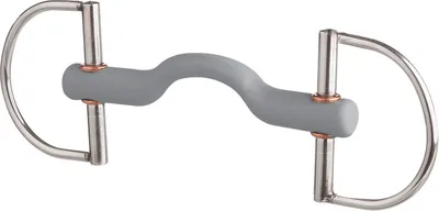 Image de Mors BERIS à anneaux en D avec barre de langue, 12 cm, souple