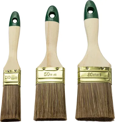Produktbild von Flachpinsel Malerpinsel Lackpinsel Pinselset Pinsel Set 3-tlg. 30 / 50 / 60 mm