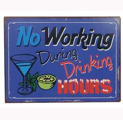 Produktbild von Blechschild - No working! - Wandschild im Antik Look