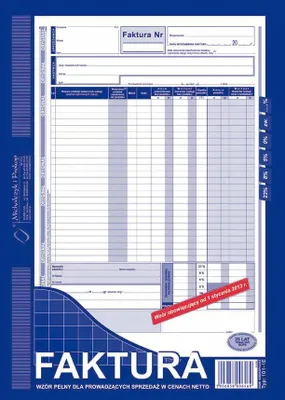 Zdjęcie produktu dla Faktura VAT A4, 80 kartek