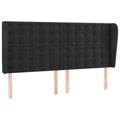 Produktbild von vidaXL Kopfteil mit Ohren Schwarz 183x23x118/128 cm Samt