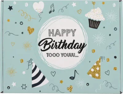 Produktbild von Geschenkbox zum Geburtstag – Geschenkverpackung "Happy Birthday" aus stabiler Pappe (Größe: C)