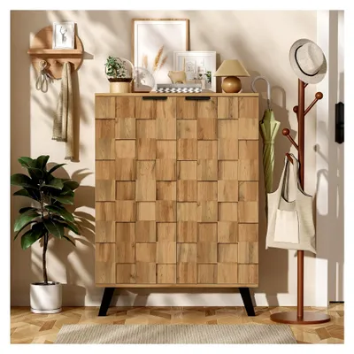 Produktbild von Sideboard, Moderner Schuhschrank mit 5 Fächern – Maße 80,5 x 35 x 109,5 cm, Verstellbare Einlegeböden