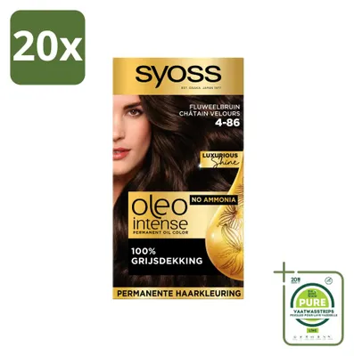 Produktbild von 20 x Syoss Oleo Intense 4-86 Permanente Haarkleuring - Samtbraun - Großpackung - 20 Stücke