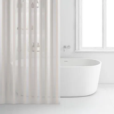 Produktbild von Duschvorhang 180x200cm PEVA Gestreift Weiß - Rayen