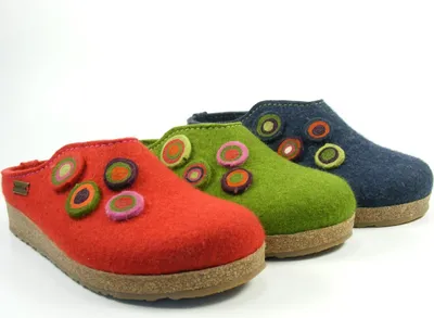 Produktbild von Haflinger Damen Hausschuh Pantoffel Wollfilz Grizzly Kanon 731023, Größe:40 EU, Farbe:Grün