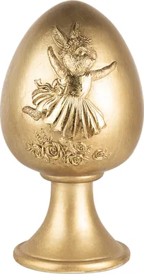 Image de Clayre & Eef Figurine de décoration Oeuf Ø 14x24 cm Plastique doré