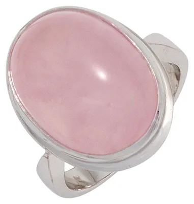 Produktbild von Ring Damenring mit Edelstein Rosenquarz oval 925 Silber schlicht Silberring, Ringgröße:Innenumfang 58mm Ø18.5mm