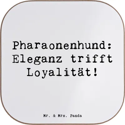 Produktbild von Mr. & Mrs. Panda Tischuntersetzer Spruch Pharaonenhund Eleganz - Weiß - Geschenk, treuer Begleiter, Coaster, anmutiger Hund, Holzuntersetzer, Untersetzer Glas, Hunderasse