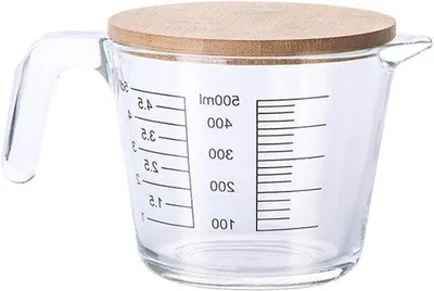 Productafbeelding van Maatbeker met deksel - 500 ml, transparant