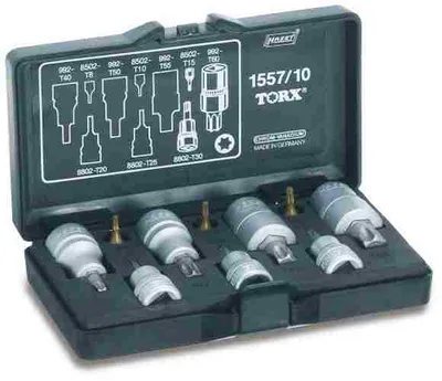 Obrázek produktu pro Hazet Bit set 1/4 (6.3 mm), 1/2 (12.5 mm), 3/8 (10 mm) 10-piece 1557/10