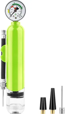 Produktbild von Ballpumpe mit Druckmesser, Dual-Action-Sportballpumpe mit Nadel, Luftaufblas-Handpumpe für Basketball, Fußball