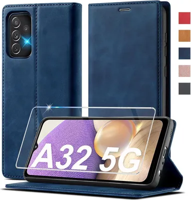 Image de Samsung Galaxy A32 5G Housse cuir Flip Wallet Housse bleue