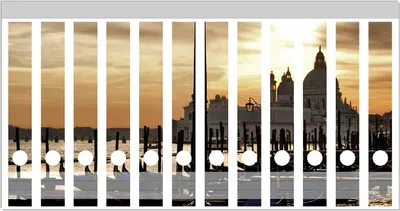 Produktbild von Wallario Ordnerrücken Sticker, selbstklebend für schmale Ordner, 12 Stück, Motiv Venedig - Lagune bei Sonnenuntergang