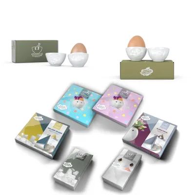 Produktbild von Fiftyeight Eierbecher-Set 4-tlg. + Servietten DKGI-14323 weiß