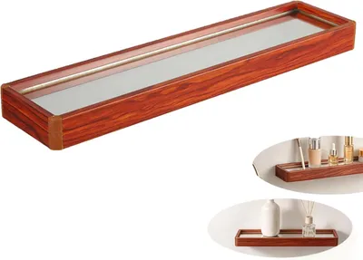 Produktbild von Badregal Wandmontage, spiegelnde Glasablagen, 40 × 11,5 cm, für das Badezimmer