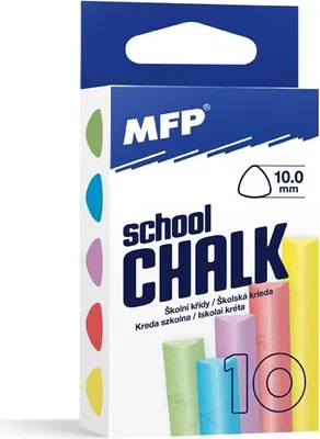 Obrázek produktu pro Křídy M barevné trojhranné 10 ks v krabičce neprášivá